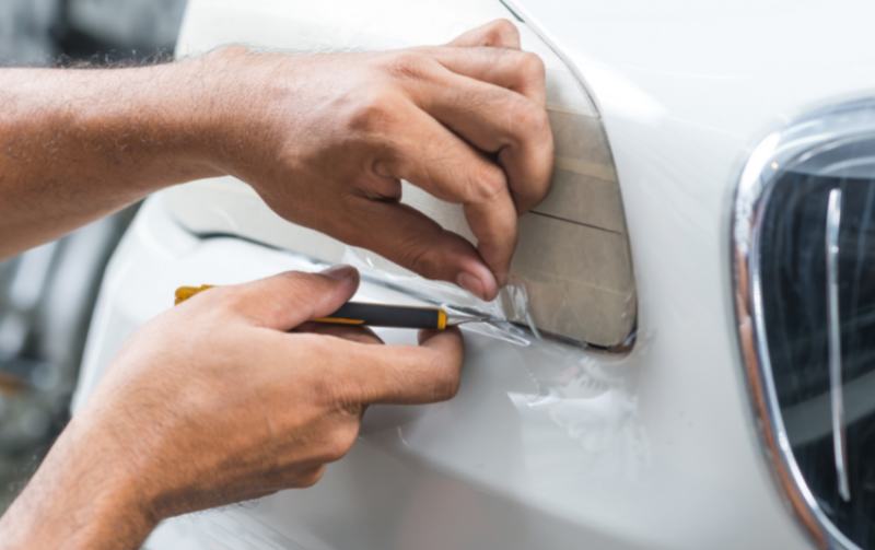 Installation method used by paint protection film specialist